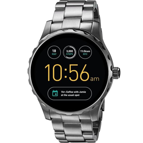 FOSSIL Q Marshal Gen 2 Smartwatch Smoke Gunmetal Stainless Steel 45mm FTW2108 - Picture 4 of 16